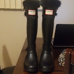 Hunter Black Rubber Wellington Boots For J Mendel